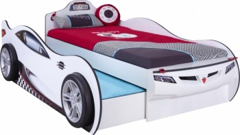 CARBED Кровать-машина Coupe с выдвижной кроватью White 20.03.1310.00 в Раздольном - razdolnoe.mebel54.com | фото