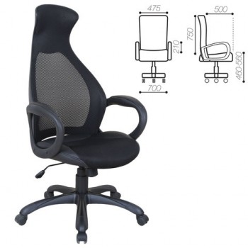 Кресло офисное BRABIX Genesis EX-517 (черное) в Раздольном - razdolnoe.mebel54.com | фото