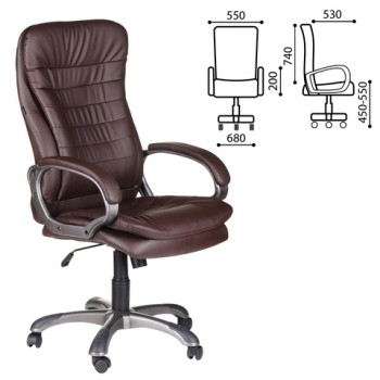 Кресло офисное BRABIX Omega EX-589 (коричневое) в Раздольном - razdolnoe.mebel54.com | фото