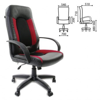 Кресло офисное BRABIX Strike EX-525 (черно-красный) в Раздольном - razdolnoe.mebel54.com | фото