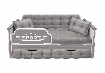 Кровать 170 серии Спорт 2 ящика 45 Серый (подушки) в Раздольном - razdolnoe.mebel54.com | фото