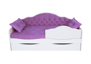 Кровать 180 серии Иллюзия Лайт 1 ящик 32 Фиолетовый (подушки) в Раздольном - razdolnoe.mebel54.com | фото