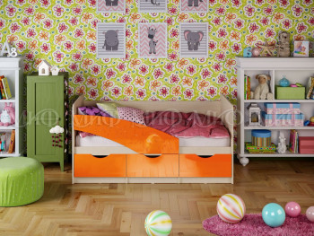 Кровать Бабочки 1,8м (Оранжевый металлик) в Раздольном - razdolnoe.mebel54.com | фото