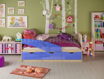 Кровать детская 1,8м Дельфин (Синий металлик) в Раздольном - razdolnoe.mebel54.com | фото