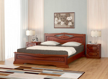 Кровать Карина-7 из массива сосны 1400*2000 Орех в Раздольном - razdolnoe.mebel54.com | фото