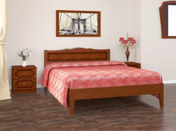 Кровать Карина-7 из массива сосны 1600*2000 Орех в Раздольном - razdolnoe.mebel54.com | фото