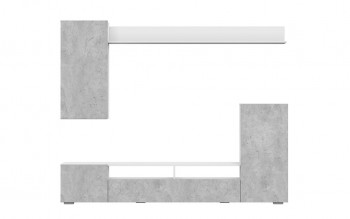 Мебель для гостиной МГС 4 (Белый/Цемент светлый) в Раздольном - razdolnoe.mebel54.com | фото