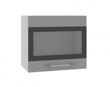 Ройс ВПГСФ 500 Шкаф верхний горизонтальный со стеклом с фотопечатью высокий (Графит софт/корпус Серый) в Раздольном - razdolnoe.mebel54.com | фото