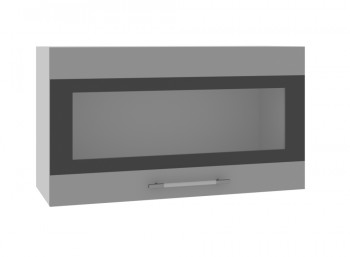 Ройс ВПГСФ 800 Шкаф верхний горизонтальный со стеклом с фотопечатью высокий (Графит софт/корпус Серый) в Раздольном - razdolnoe.mebel54.com | фото