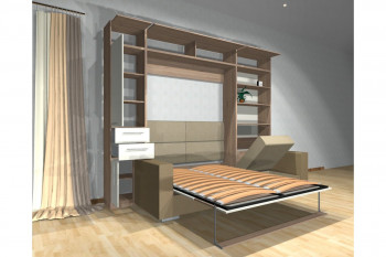 Шкаф-кровать с диваном Каролина в Раздольном - razdolnoe.mebel54.com | фото