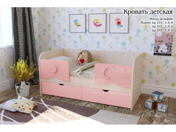 Соня Кровать детская 2 ящика 1.8 Розовый глянец в Раздольном - razdolnoe.mebel54.com | фото